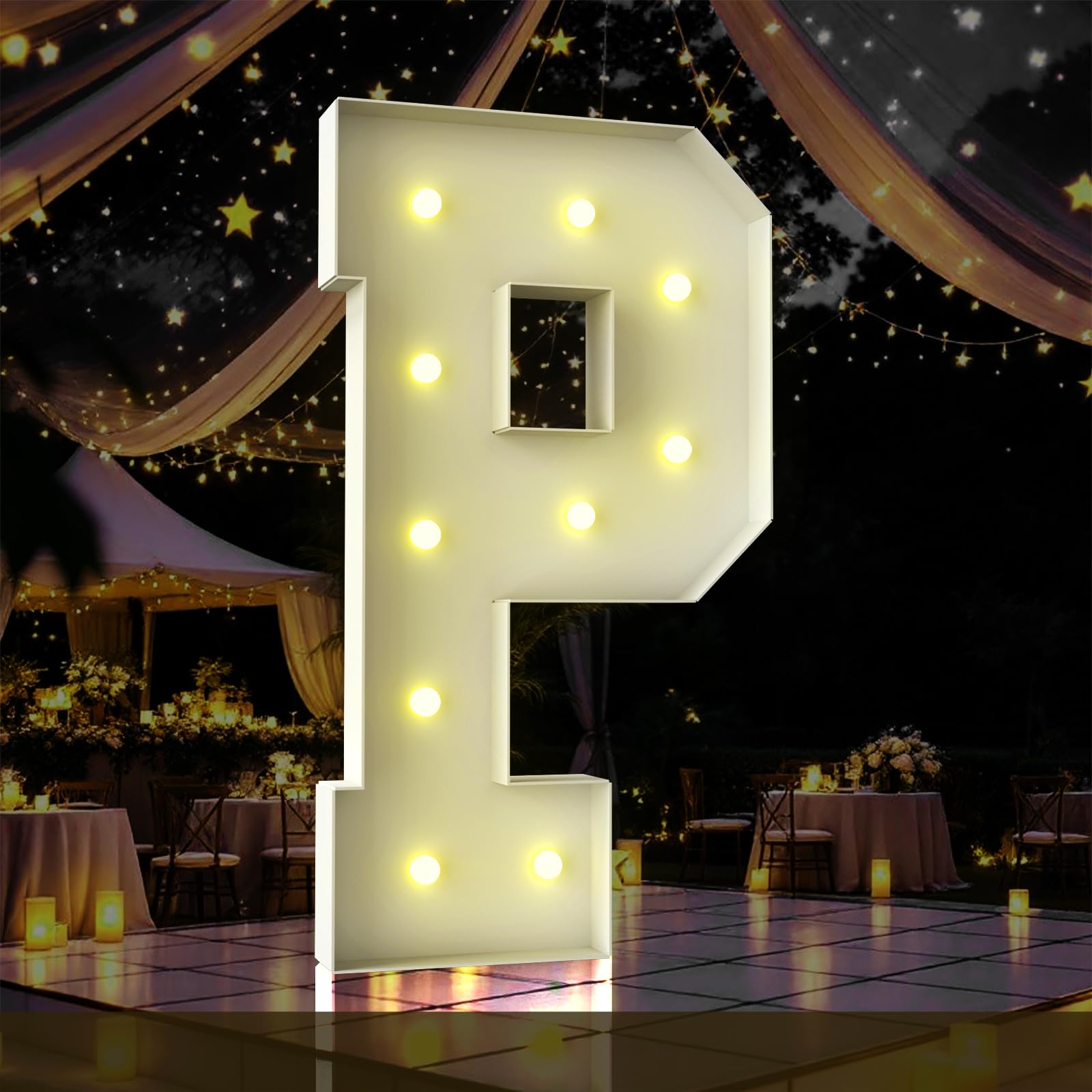 4FT Marquee Light Up Letter,Marquee Letters 4 Feet Tall, Large Led Sign for Baby Shower, Baby Decor, Birthday Decorations,Graduation,Prom(Letter P)