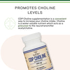 Double Wood Supplements CDP Choline (Citicoline) Supplement, Pharmaceutical Grade, Third Party Tested (60 Capsules 300mg)