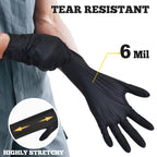 TitanFlex Disposable Nitrile Exam Gloves, 6-mil, Black, XL 100-ct Box, Heavy Duty, for Cooking, Mechanics, Latex Free, Food Safe Rubber for Food Prep