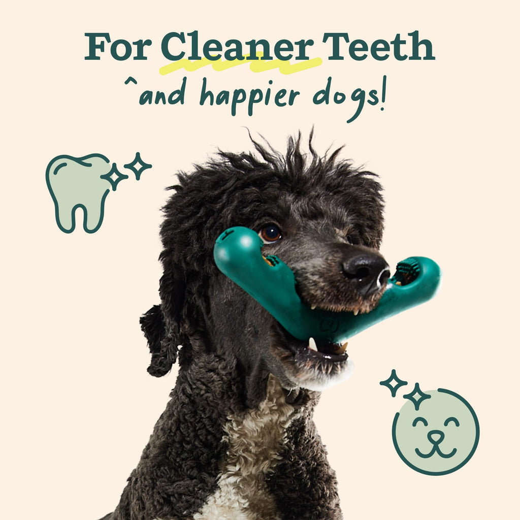 WOOF Bite n' Brush Dog Dental Chews Sticks for Dog Toy, Chicken, 2 Pack