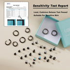 LOFITOR Hypoallergenic Surgical Steel Flat Back Earrings Set for Women Men