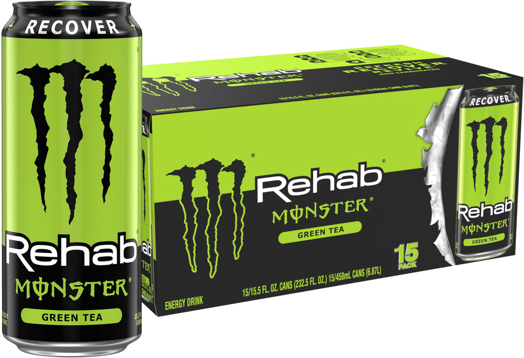 Monster Energy Rehab Green Tea + Energy, Energy Drink 15.5 Ounce