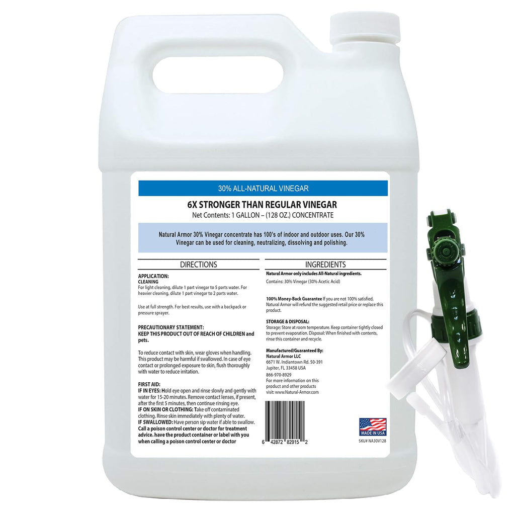Natural Armor 30% Vinegar Concentrate - 1 Gallon (128 oz) w/Sprayer