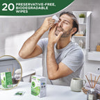Optase Tea Tree Oil Eyelid Cleansing Wipes - Daily Hygiene & Relief from Blepharitis, Tired and Dry Eyes - 3x20 Pack