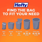 Hefty Flap Tie Small Trash Bags - Clean Burst, 26 Count, Pack of 12