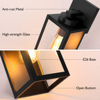BesLowe Outdoor Wall Light Fixture, Modern Outside Porch Sconce, Black