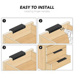 Ravinte 6 Pack Finger Pulls for Cabinets 250mm/9.84" Length Black Edge Pulls Matte Black Finger Cabinet Concealed Handles for Kitchen Drawer Tab Handle