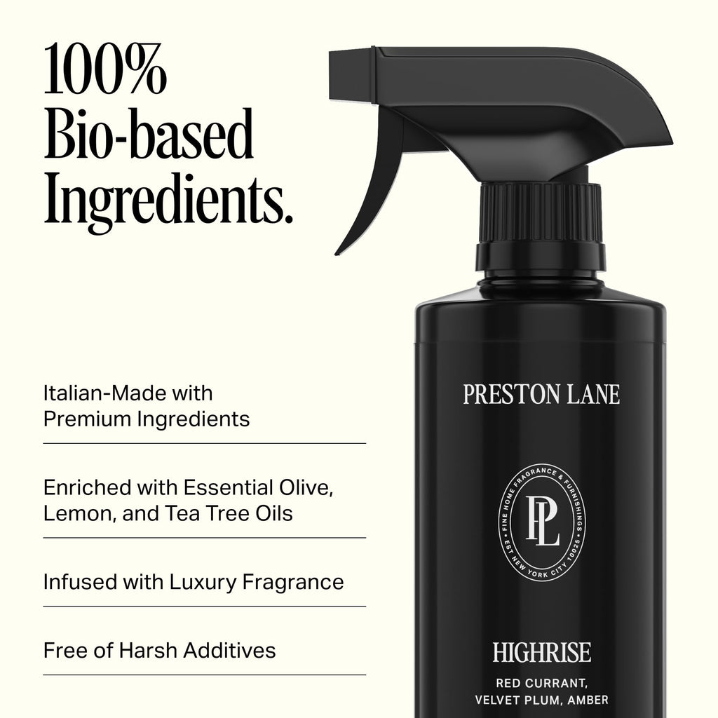 Preston Lane Luxury All-Purpose Cleaner, Highrise Scent | Bio-Based Multi-Surface Spray | Streak-Free Finish, Lifts Dirt, Smudges & Grease | Vegan & Cruelty-Free