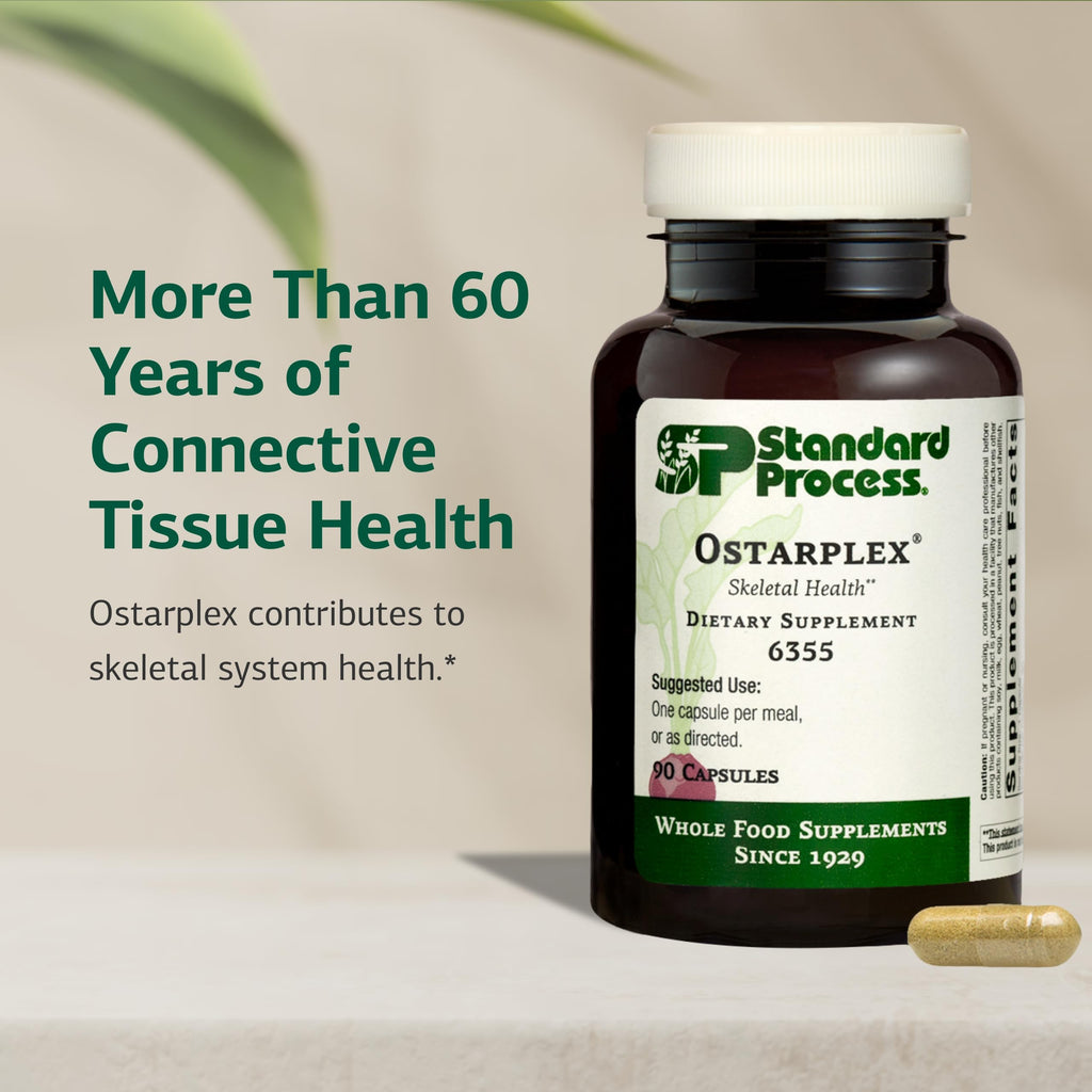 Standard Process Ostarplex - Dietary Supplement for Connective Tissue Health - Aids Liver Health & Function - Contains Vitamin B6 - Non-Dairy - 90 Capsules (90 Servings)