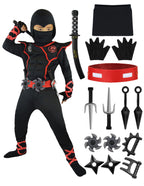 Spooktacular Creations Halloween Ninja Costume, Black Ninja Outfit Set for Kids, Halloween Costumes with Accessories for Boys Dress Up and Role Play Party (Small, 5-7 yrs)