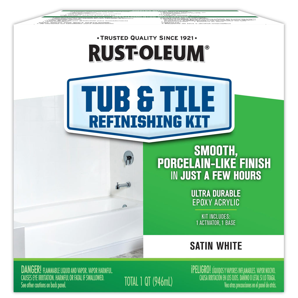 Rust-Oleum 385279 Tub And Tile Refinishing 2-Part Kit, Satin White