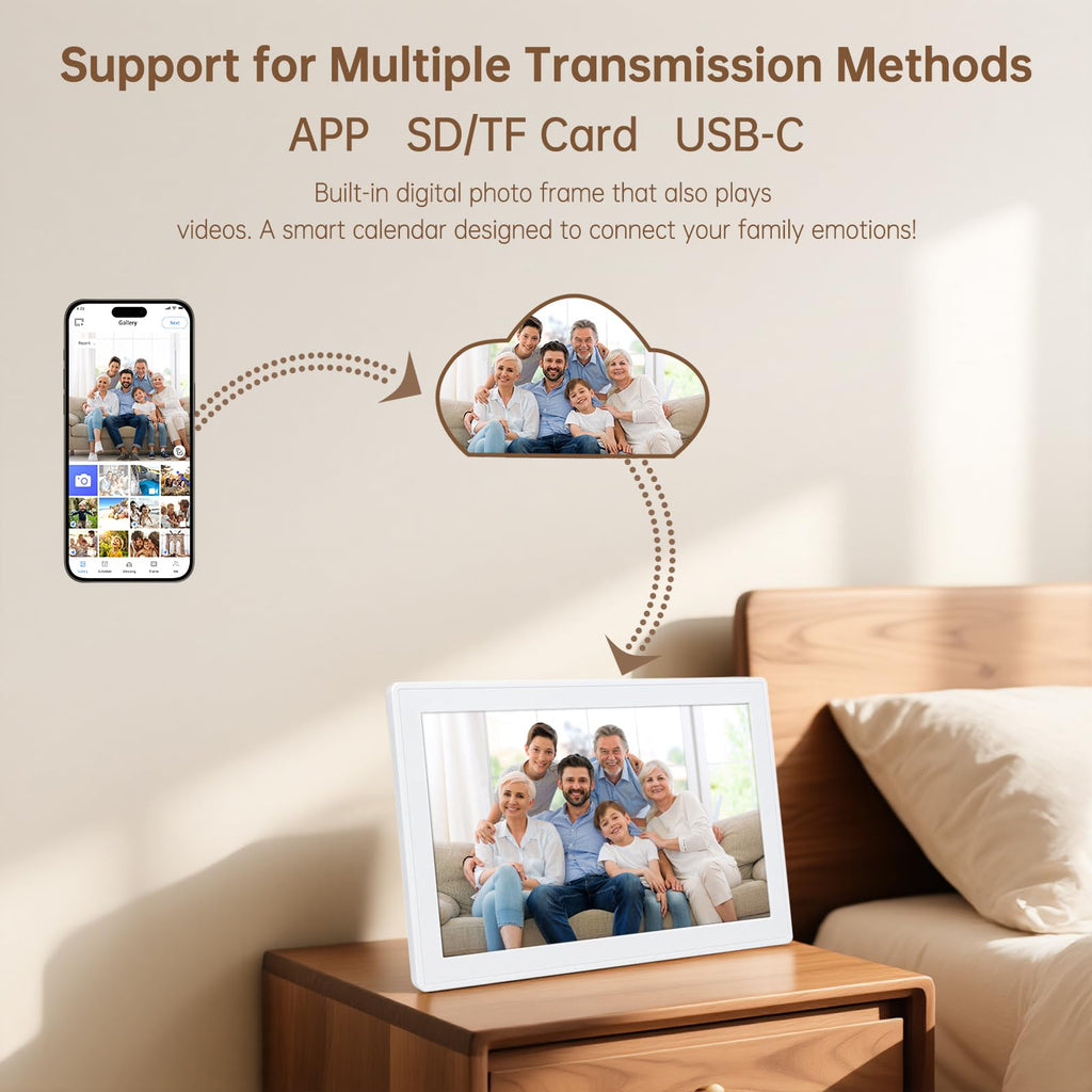15.6" Digital Calendar Wall Touch Screen, Chore Chart, Photo Frame, Bases