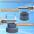 Boltigen 2pcs 1-1/2 PVC Pool Pump Fitting Coupling, 1.5" NPT Male x 1.5" Slip Union Socket Joint Adapter Connector Replacement for Pool Spa Pump
