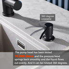 Soap Dispenser for Kitchen Sink Matte Black, Lotion Dispenser for Kitchen Sink Stainless Steel Sink Soap Dispenser 17 OZ Bottle Built in Design Refill from The Top