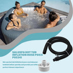 spa replacement parts,Lay Z Spa Hot Tub Air Inflate Inflation Hose Pipe Tube P6931,Fits Coleman, Intex, Bestway & Lay Z Spa Hot Tub, Black Saluspa Hot Tub Replacement Parts with Connecting Nut