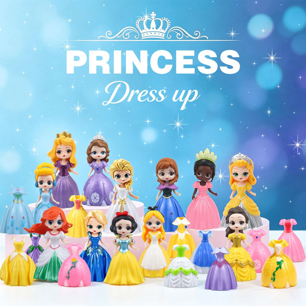 2026 Christmas Advent Calendar 24 Days Christmas Countdown Calendar for Girls, Princess Toys Set with 12 Princess Dolls & 12 Outfits, DIY Dress Up Surprise Box Xmas Gift for Kids Girls Teens