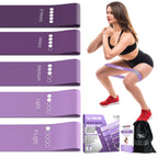 TechStone Resistance Bands Set for Men and Women, Pack of 5 Different Levels Elastic Band for Home Gym Long Exercise Workout ��� Great Fitness Equipment for Training, Yoga ��� Free Carrying Bag (Purple)