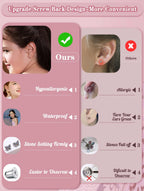 CASSIECA 8 Pairs Hypoallergenic Screw Back Earrings for Girls Kids