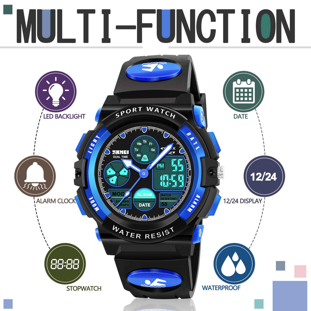 Boy Digital Watch Gifts for 5-15 Year Old Boys Girl Teen, Sports Watch Toys for 6-16 Year Old Boy Girl Present for Kids Age 6-16