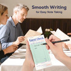 FMP Brands Guest Checks Pads 6 Pack 300 Orders, Server Note Pads, Light Green Guest Check for Servers, Waitress Notepad, Restaurant Order Pads Paper 50 Sheets/Book, Server Accessories