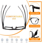 JO Progressive Multifocus Reading Glasses Men Women - No Line Progressive Reader Half-Rim for Mid-Near (Black/Tortoise, 2.50, x)