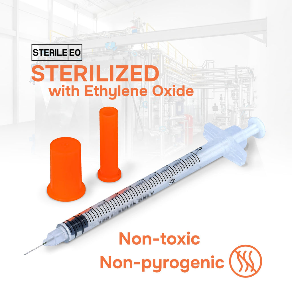 GLUCO-CARE 0.3 ml/cc Syringes 31G x 5/16" (8mm), Orange Cap, 50 pcs/bx