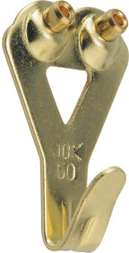 OOK 50674 Professional Picture Hangers, Reusable Art Hooks, Padded, Brass, 50lbs (10 Set) Gold