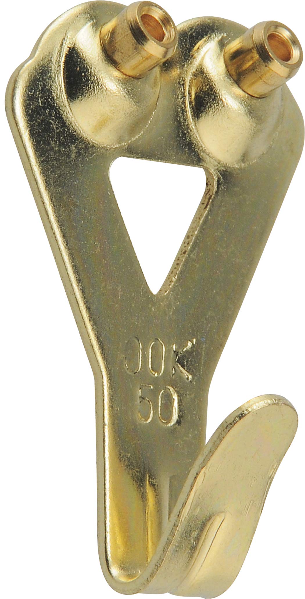 OOK 50674 Professional Picture Hangers, Reusable Art Hooks, Padded, Brass, 50lbs (10 Set) Gold