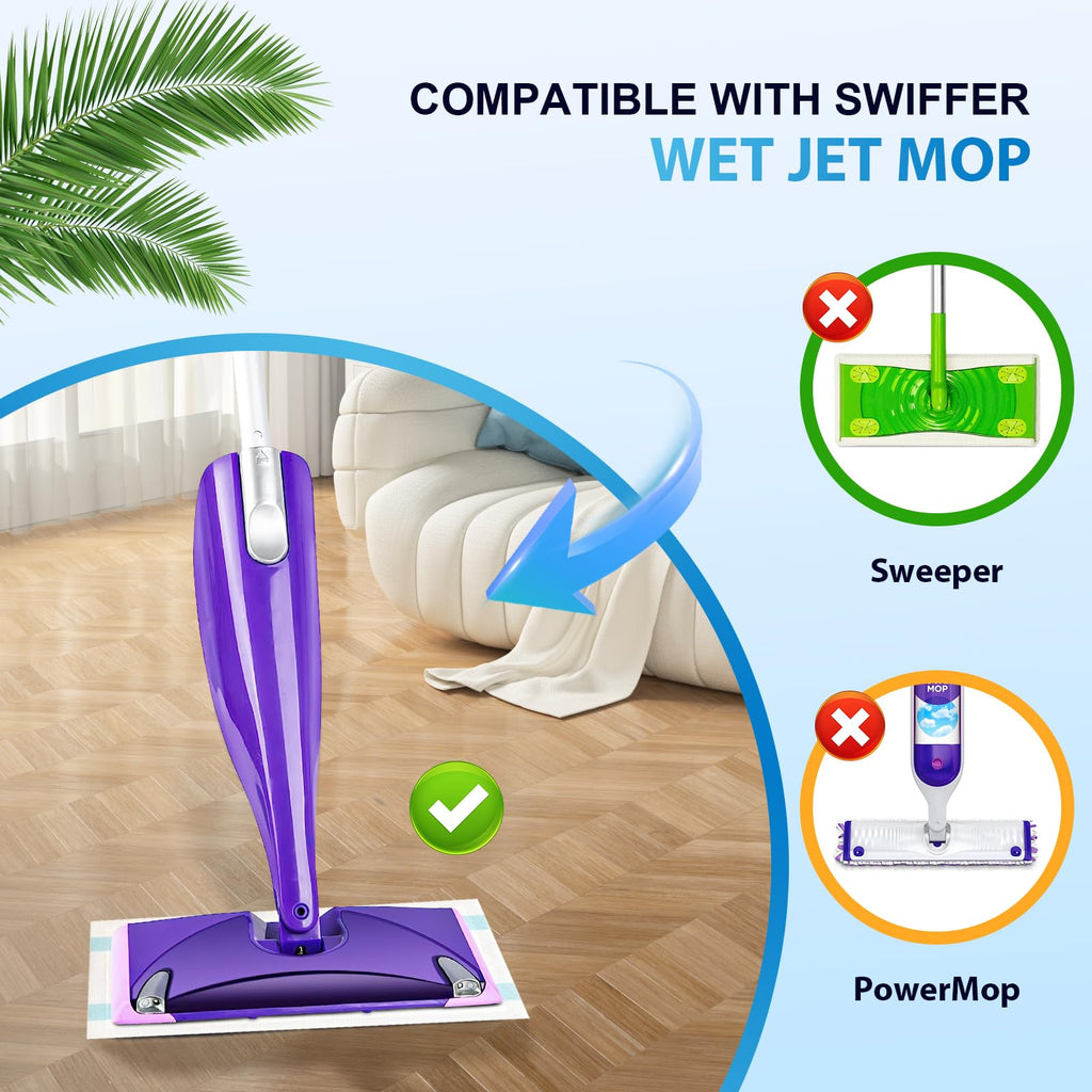 Bpbdzz 60 Count Wet Pads Refill for Swiffer Wet Jet Spray Mop - Wet Jet Pads,Made of high-end Cotton,5X Highly Absorbent, Suitable for All Floor Surfaces, Deep Cleaning of Stubborn Stains