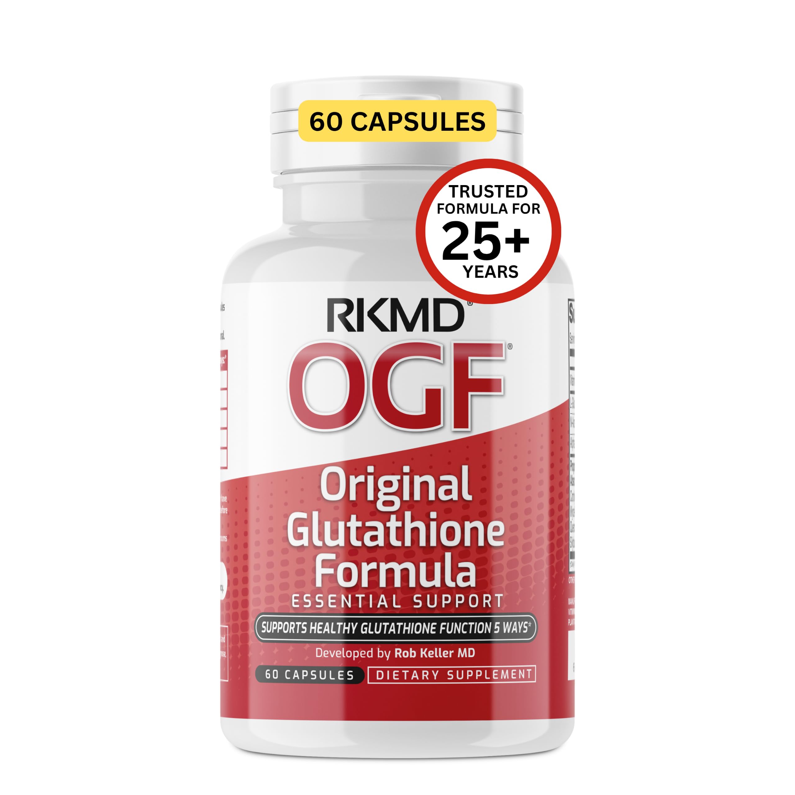 Original Glutathione Formula Essential Support, RobKellerMD, Advanced Antioxidant Formula, Helps Body Produce Glutathione Naturally for Detox, Immune Health, Mental Clarity, & Daily Wellness, 60 caps