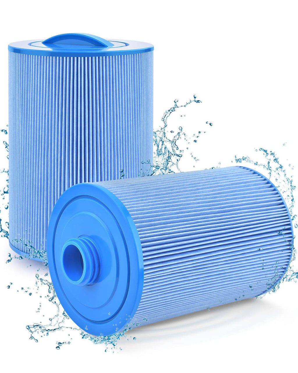 PACETAP Spa Filter Replacement for Pleatco PWW50P3, Unicel 6CH-940, Filbur FC-0359, Waterways 817-0050, 2 Pack 1 1/2" Coarse Thread Spa Hot Tub Filter for Waterway Vita Aber, Viking (Premium Blue)
