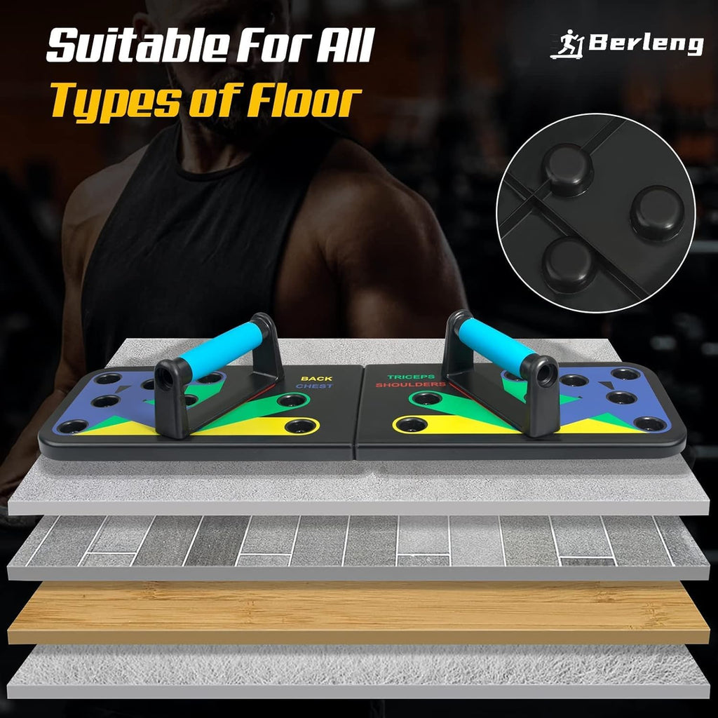 Berleng Push Up Board. 28 in 1 Pushups Fitness Stands Push Up Handles for Floor Portable Strength Training Home Gym at Home Workout Equipment for Man and Women