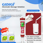 GIDIGI pH Meter Calibration Solution Kit, pH Buffer Solution 4,7,10 50ml*6 and KCL pH Probe Storage Solution 50ml*2, pH Pen Storage Solution for Accurate Calibration of All pH Testers
