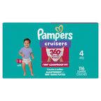 Pampers Diapers - Cruisers 360 - Size 4, 116 Count, up to 100% Leakproof Pull-On Diaper for Active Babies