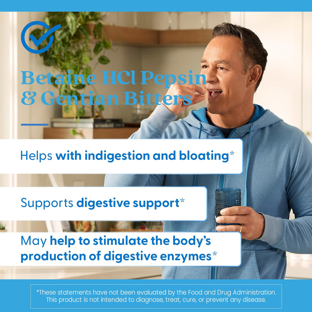 Doctor's Best Betaine HCI Pepsin & Gentian Bitters, Digestive Enzymes for Protein Breakdown & Absorption, Non-GMO, Gluten Free, 360 Count (Pack of 1)