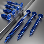 Wensilon (Blue) Pocket Hole Screws # 8 * 1-1/4" 323pcs 2lbs Square Hole Wood Screws and Round Head Square Hole self Tapping Screws are Suitable for Wooden use.150MM,60MM Drive bit Included.