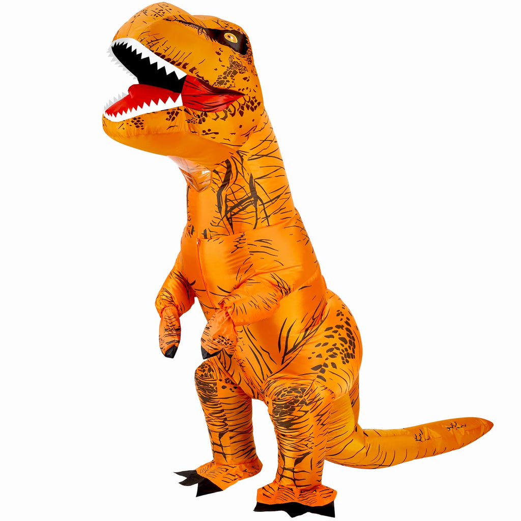 viwzon Inflatable T-Rex Costume, Adults Dinosaur Blow Up Suit for Halloween Cosplay Themed Parties, Dino Costume