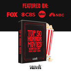 Top 50 Horror Movies Scratch Off Cards. Gifts for Movie Night Halloween