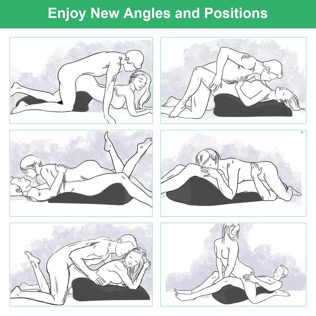 BCZETIH Widened Adult Intimacy Position Pillow for Couples, Sex Butt Cushion with Removable Small Support Pillow, Memory Foam for Sitting or Lying, Ideal for Home Use- Light Grey