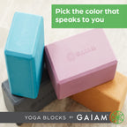 Gaiam Yoga Block - Supportive Latex-Free EVA Foam Soft Non-Slip Surface for Yoga, Pilates, Meditation, Skyline