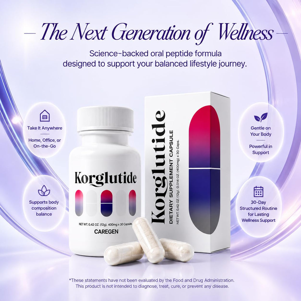 Korglutide Daily Capsules Support Healthy Body Composition Daily Satiety Appetite & Lifestyle Support Formula (30 Count)