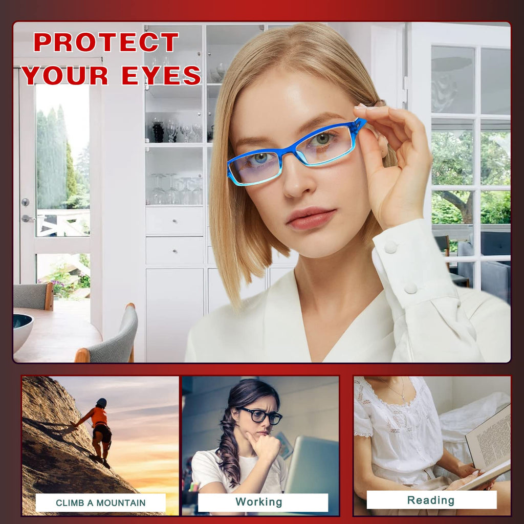 JOSCHOO 6 Pack Computer Reading Glasses for Women and Men with Comfortable Spring Hinges for Men and Womens Readers (6 Mix Clour, 2.50, x)
