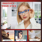 JOSCHOO 6 Pack Computer Reading Glasses for Women and Men with Comfortable Spring Hinges for Men and Womens Readers (6 Mix Clour, 2.50, x)