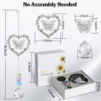 Elivida Sympathy Gift for Lose of Loved Ones, Grief Memorial Suncatcher Ornament for Loss of Mom Dad, Bereavement Crystal Rainbow Maker, Unique Heart Shaped Hanging Decorations for Daily Remembrance