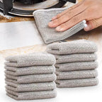 GLOCALL Multipurpose Wire Dishwashing Rags for Wet and Dry, 2024 New Non-Scratch Wire Dishcloth Scrubbing Wire Dishwashing Rag, Reusable Metal Wire Dishwashing Cloth for Home Kitchen Cooktop (10)