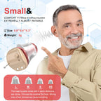 Hearing Aids for Seniors, Invisible Hearing Amplifiers with Noise Cancelling, Rechargeable Hearing Aids for Severe Hearing Loss Adults, Comfort In-ear Hearing Devices(Red and blue)