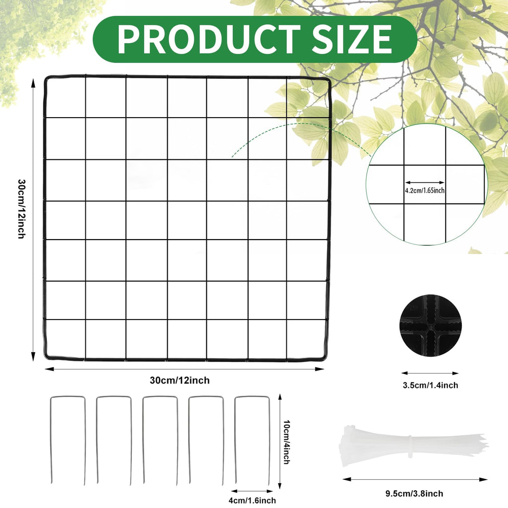 DYAUS 4 Packs Plant Protectors from Animals, Plant Cages for Outdoor Plants, 20Pcs 12"x12" Metal Plant Covers from Animals, Heavy Duty Chicken Wire Cloche, Garden Cloches to Keep Animals Out