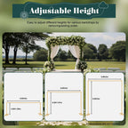 Metal Square Backdrop Stand Wedding Balloon Arch 9.8x9.8ft, Background Decoration Stand for Birthday Party Ceremony, Gold Backdrop Frame Valentine Anniversary Reception Decoration