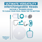 Bestway: AquaClean Deluxe Pool Maintenance Kit - Lightweight Pole, Vacuum & Skimmer Heads, Remove Leaves & Debris, Cleaning Accessory Pools Up to 20'