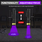 DARKBEAM UV Flashlight 395nm Black Light, Mini but Powerful Blacklight USB- C LED Rechargeable, Focusable Woods Lamp Water Resistant, Detector for Pet Urine, Uranium Glass&Leak Detection, Curing Resin